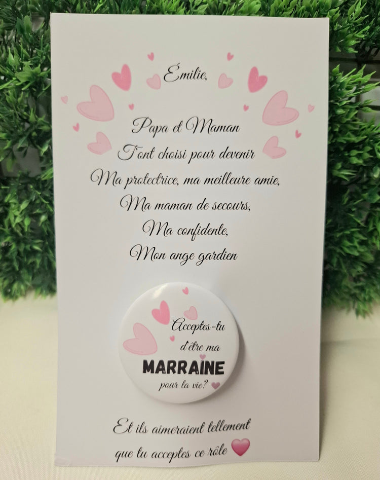 Aimants pour Frigo Demande spéciale Parrain marraine ❤️