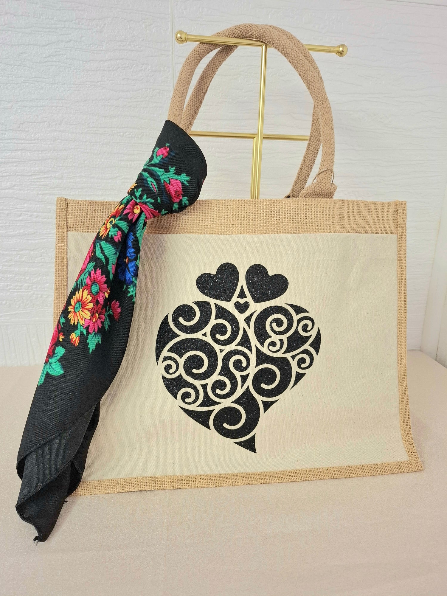 Grand Sac en toile de jute 🦋✨️