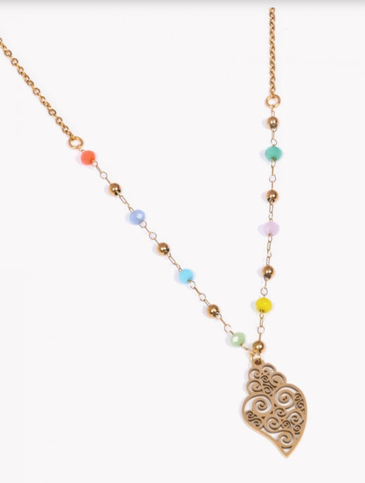 Collier Viana perles multicolores