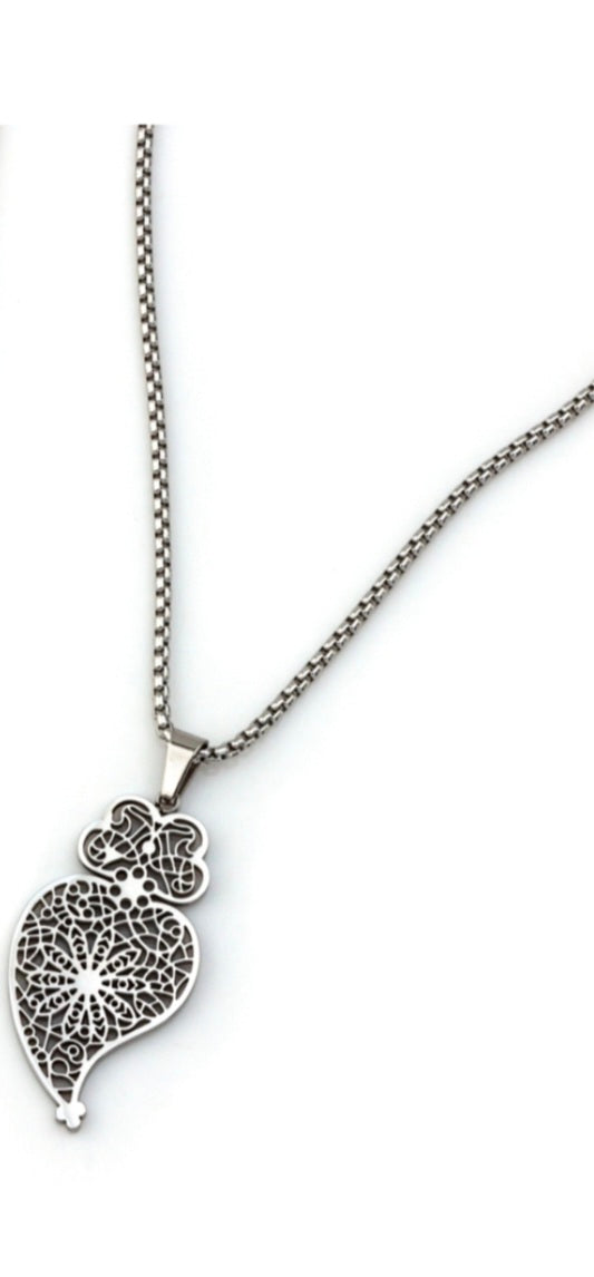 Collier Argenté Coração de Viana 🇵🇹