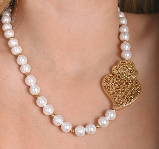 Collier Perles Grand Coração de Viana 🇵🇹